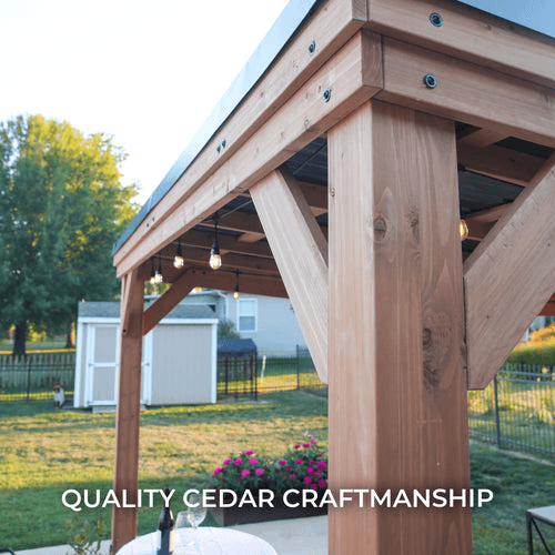 Backyard Discovery 12ft x 9.5ft Arcadia Slope Roof Cedar Gazebo with PowerPort