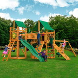 Gorilla Playsets Pioneer Peak Cedar Treehouse – Tire Swing & Clatter Bridge