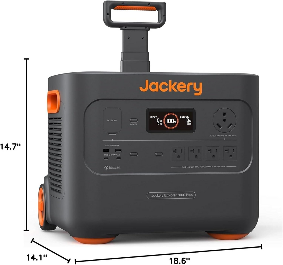 Jackery Solar Generator 4000 Kit — Explorer 2000 Plus + E2000 Plus Battery + 2× 200W Solar
