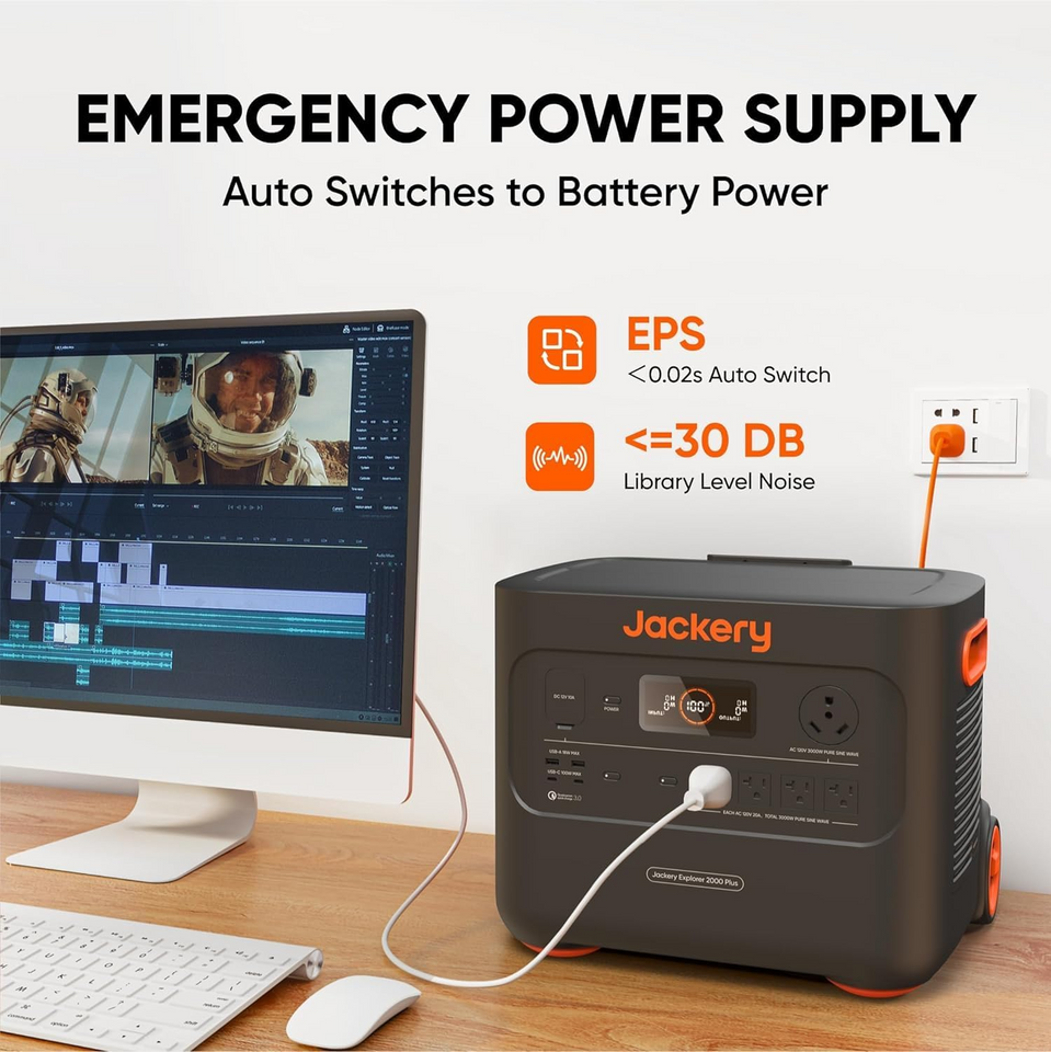 Jackery Solar Generator 4000 Kit — Explorer 2000 Plus + E2000 Plus Battery + 2× 200W Solar
