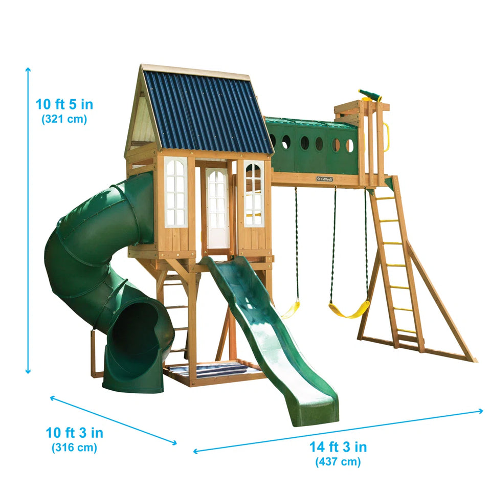 KidKraft Skyway Resort Wooden Swing Set – Cedar Playset for Kids | F29340