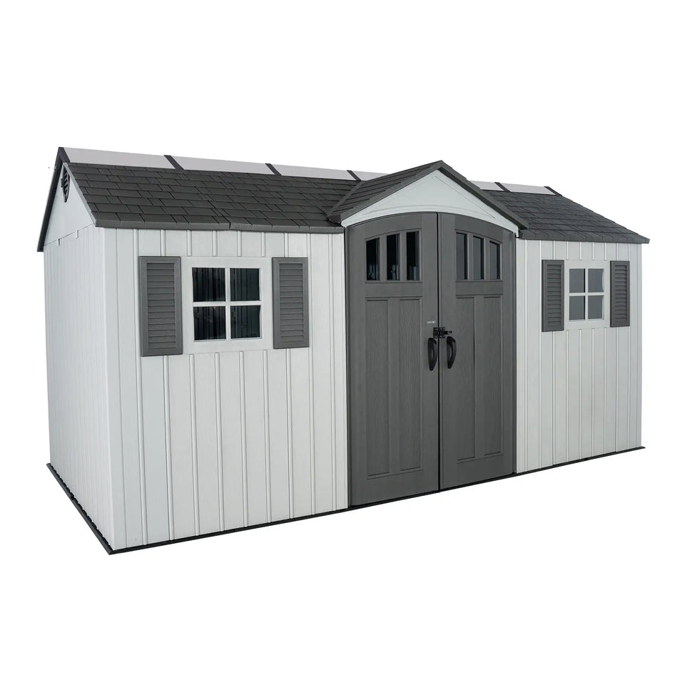 Lifetime 15×8 Storage Shed with Side Entry – UV-Protected HDPE | Model 60206
