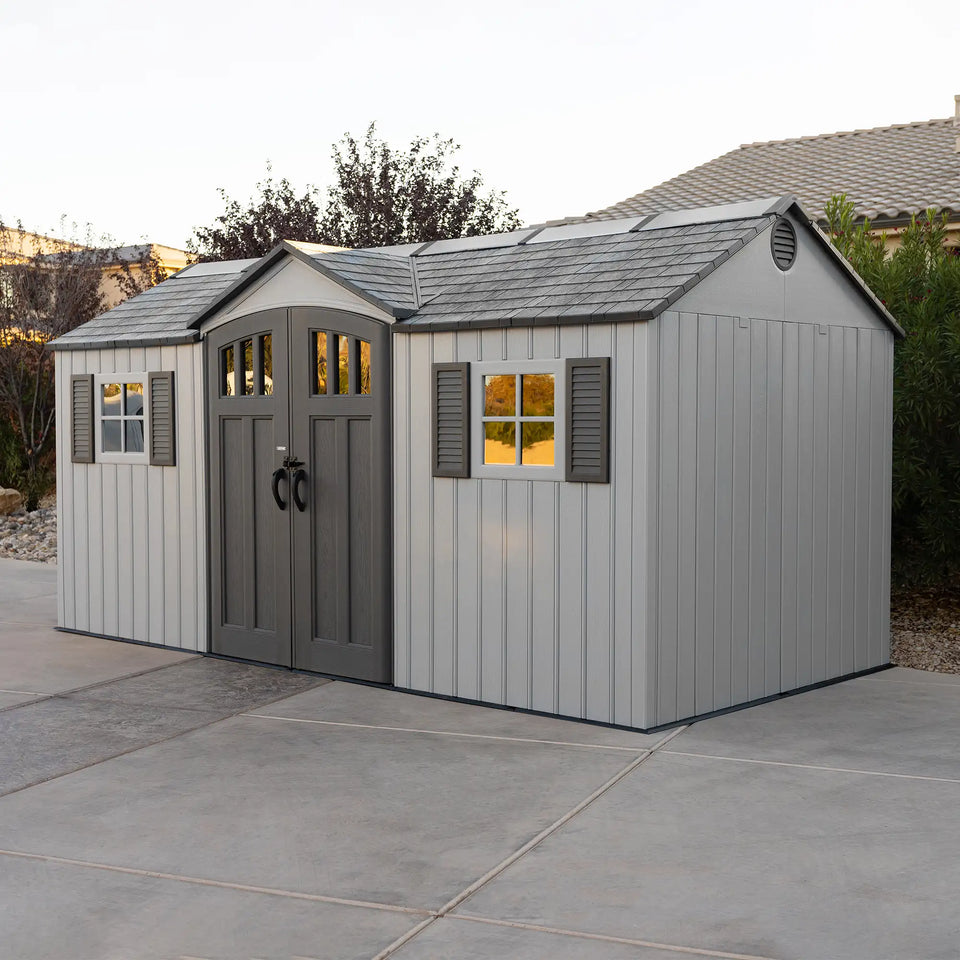 Lifetime 15×8 Storage Shed with Side Entry – UV-Protected HDPE | Model 60206