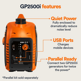 GENERAC 8251 GP2500i-2 INVERTER GENERATOR WITH COSENSE