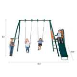 Sportspower Alta Oaks 10′ Heavy Duty Swing Set with Lifetime Warranty on 6′ Double Wall Slide