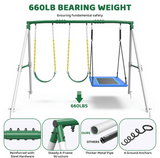 660lbs Heavy Duty Swing Set With 1 Platform Swing, 2 Belt Swings