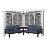 Ridgedale Steel Pergola with Built-in Conversation Seating by Backyard Discovery